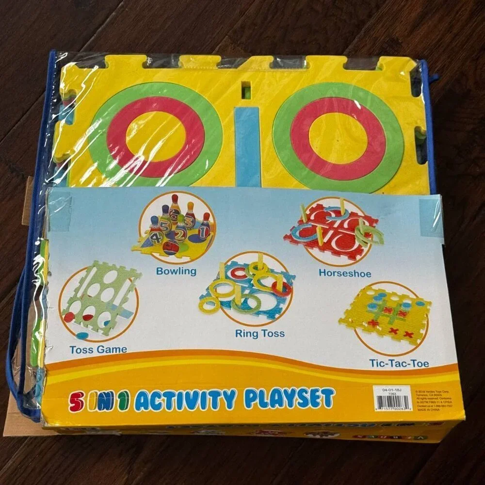 5-in-1 Soft Mat Activity Game Set – Indoor/Outdoor – Ages 3+